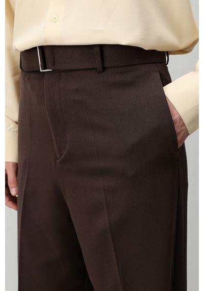 Antioch Relaxed Fit Kemerli Erkek Pantolon Kahve