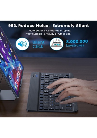 Windows/android/ıos Sistemi İçin Kablosuz Bluetooth Uyumlu Klavye Fare Seti Mini Ultra İnce Şarj Edilebilir Türkçe Beyaz Diğer