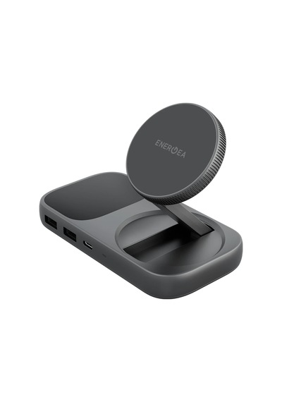 Energea Widock Plus Qi2 Kablosuz Şarj Destekli 7in1 4k Type-c Hub Dönüştürücü - Koyu Gri