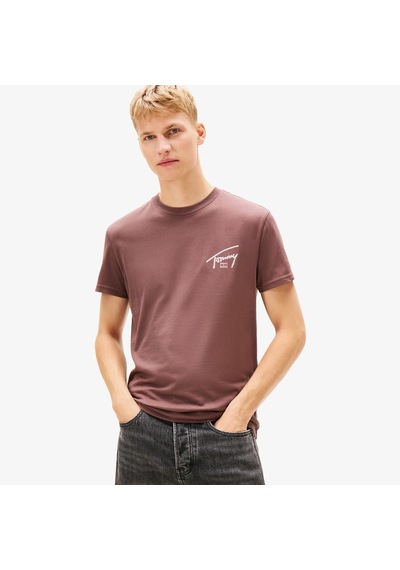 Tommy Hilfiger Regular Sign Backprint Erkek Kahverengi T-shirt Dm0dm22320 Kahverengi