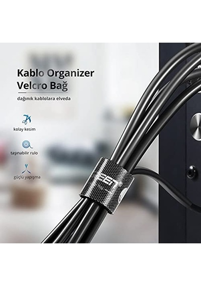 Ugreen Kablo Düzenleyici Cırt Band, 5 Metre