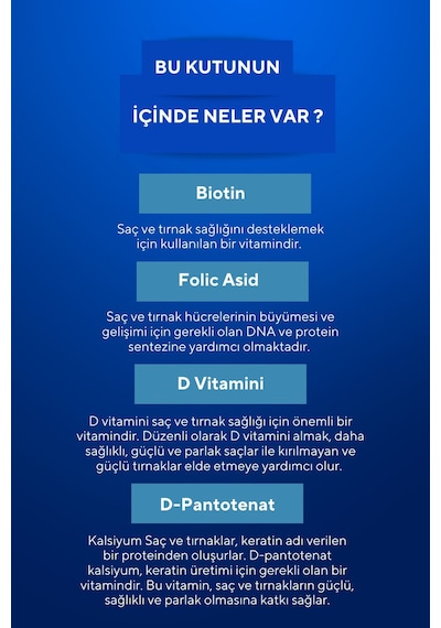 VitaCeel Saç Tırnak Vitamini Çiğnenebilir Vegan Gummy Biotin 5000, Vitamin D, Çinko, Folik Asit, At Kuyruğu