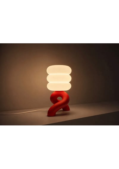 3dlab 3d Lab Modern Gece Lambası Dekoratif Tasarım Masa Lambası - Modern Ambiyans Abajuru Kırmızı