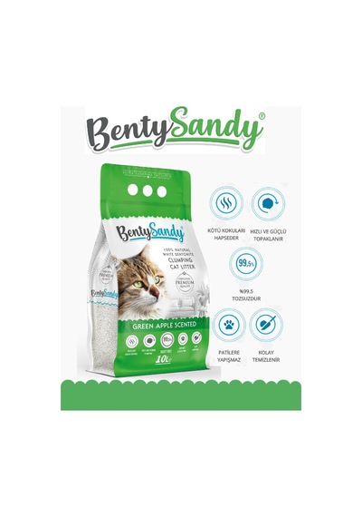 Benty Sandy Elma Kokulu Kedi Kumu 10 L
