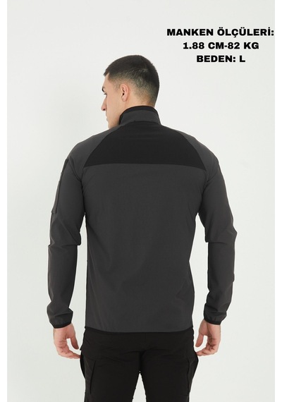 Camp Scoutland Camp260 Outdoor Tactical Su İticili Erkek Fermuarlı Taktik Sweatshirt Antrasit