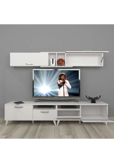 Decoraktiv Eko 5220 Mdf Retro Tv Ünitesi Tv Sehpası Beyaz