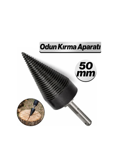 Odun Kırma Aparatı 50 Mm Sds Plus Uyumlu Matkap Aparatı Dayanıklı Çelik Odun Parçalayıcı