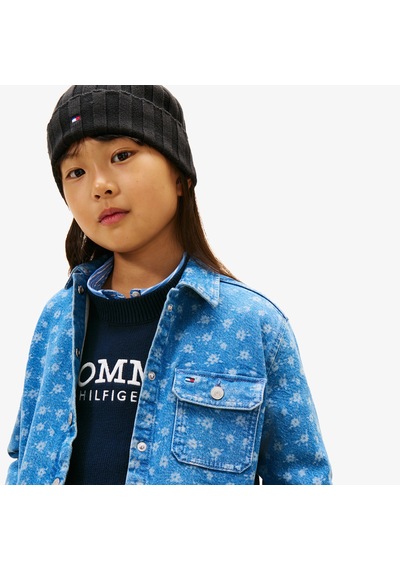 Tommy Hilfiger Overshirt Flower Aop Çocuk Mavi Gömlek Kg0kg09265 Mavi
