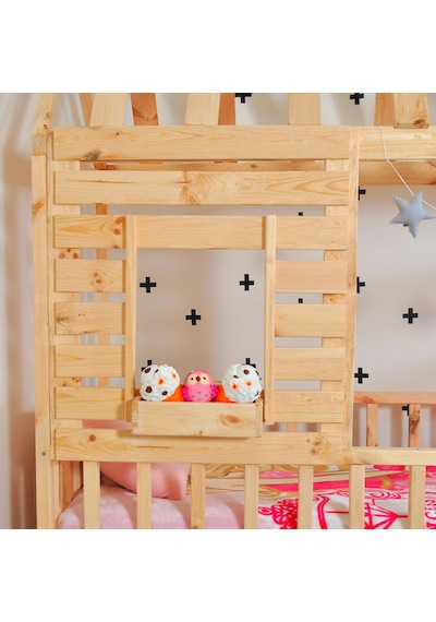 Markaawm Markaawm Montessori Çocuk Yatak Raf Çam 90X190 Karyola Menekşe Akçaağaç
