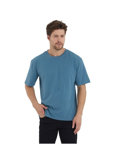 Erkek Basic Oversize Bisiklet Yaka %100 Pamuk Kısa Kol T-Shirt