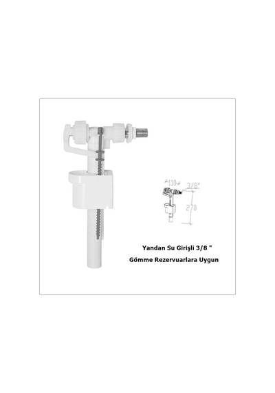 Tema Siamp Rezervuar İç Takım Flatör 95-y Yandan Su Girişli 3/8 " Beyaz