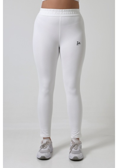 Winmoda34 Kadın Dalgıç Kumaş İçi Polarlı Tayt Eşofman Push Up İncelten Model Beyaz