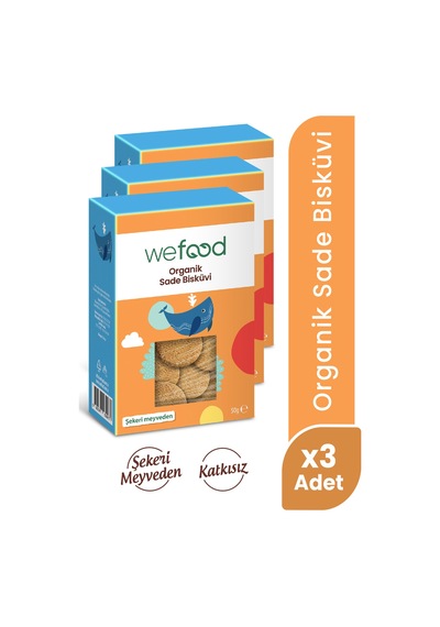 Kids Organik Sade Bisküvi 50 Gr Tereyağlı 3'lü