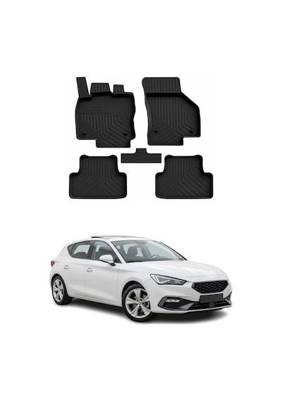Seat Leon 4 2020-2026 Uyumlu 4d Havuzlu Paspas Kauçuk Siyah 5 Parça