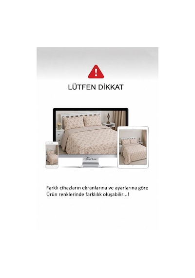 Lavinya Kapitone Tek Kişilik Yatak Örtüsü, Pike Seti, Çift Taraflı Kullanım, Çiçek Desenli 1 Adet Yastık Kılıfı , 160x220 Cm Bej