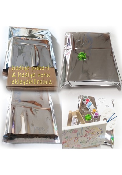 Goril & Maymun Çocuk Ressam Seti - 20 X 20 Cm Önçizimli Tuval, 2 Ad. Fırça, Palet, Boyalar Ve Şövale