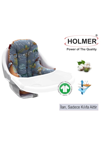 Holmer Leke Tutmaz Organik Mama Sandalyesi Minderi & Kılıfı Md