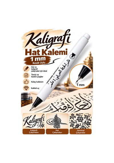Kesik Uç Supreme Arabic Kaligrafi Ve Hat Kalemi : 1,0 Mm : Siyah Atrline 1 Adet