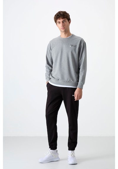 Tommy Life Gri Melanj - Siyah Casual O Yaka Lastik Paça Pamuklu Erkek Oversize Eşofman Takımı - 85120 Gri - Siyah Tommy Life Gri Melanj - Siyah Casual O Yaka Lastik Paça Pamuklu Erkek Oversize Eşofman Takımı - 85120 Gri - Siyah