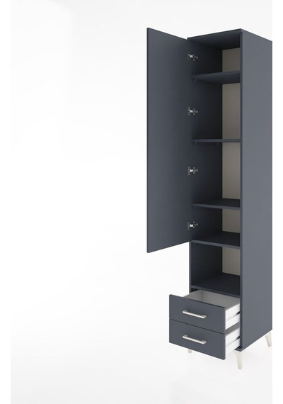 Hyperion Dolap 5 Raflı 2 Çekmeceli Tek Kapaklı 44x44x221 Antrasit-antrasit Antrasit Hyperion Dolap 5 Raflı 2 Çekmeceli Tek Kapaklı 44x44x221 Antrasit-antrasit Antrasit