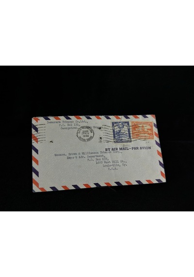 Uçak Postası Air Mail 1948 Yılından Georgetown British Guiana'dan Usa Amerika'ya Postalanmış 6 Ve 12 Cent Pullu Zarf