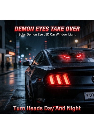 Vantuzlu Solar Güneş Enerjili Ve Şarj Edilebilir Devil Eyes Araç Işıkları Ön/arka/yan Cam İçin Usb Bağlantılı Led Işıkları Kırmızı-sarı