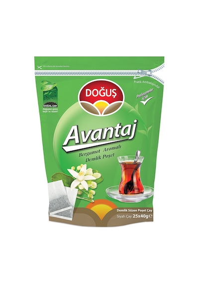 Doğuş Avantaj Bergamot Aromalı Siyah Süzen Demlik Poşet Çay 10'lu 25 x 40 G