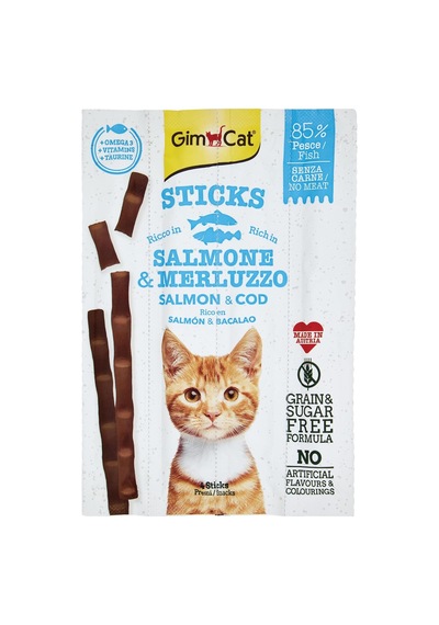 Gimcat Sticks Somon & Atlantik Morina Tahılsız Ödül Çubukları 4'lü 20 Gr