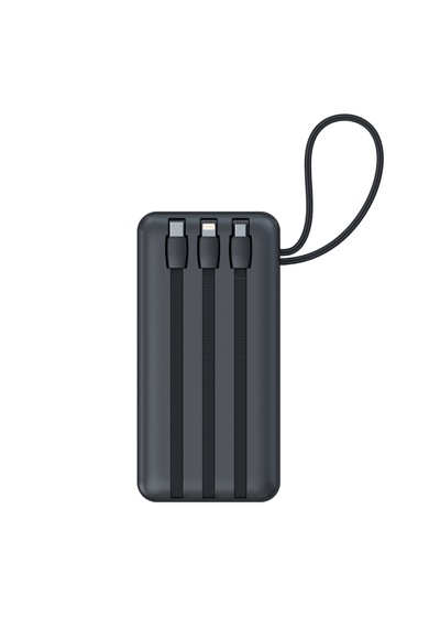 Hepu Hp-252 Powerbank 20.000 Mah 22.5w Hızlı Dahili Çoklu Kablolu, Dijital Göstergeli Siyah