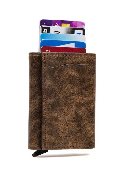 Newish Polo Erkek Mekanizmalı Kartlık Ve Cüzdan New020 - Kahverengi - Camel