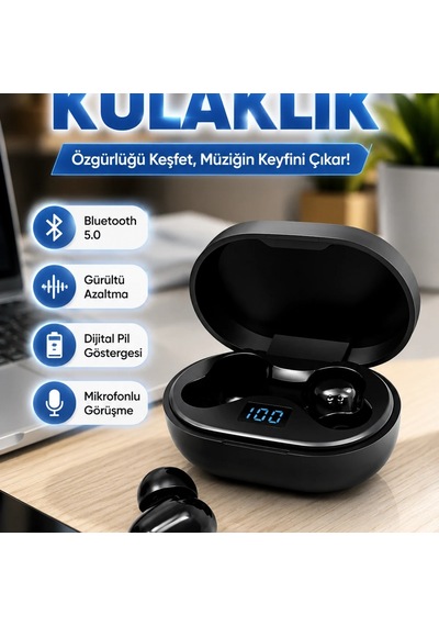 Mikrofonlu Bluetooth Kulaklık Gürültü Azaltmalı Bluetooth 5.0 Kablosuz Kulaklık 00