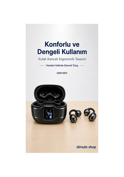 Osm-ne11 2 Çift Kablosuz Bluetooth 5.4 Kulaklık Klasik Ve Kulak Kancalı Siyah - 904091696