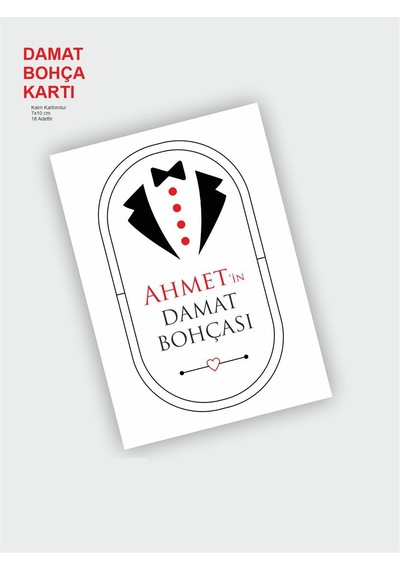 Damat Bohçası Kartları, Damat Çeyiz Bohça Kartı, Bohça Kartı 18 A