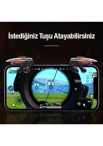 Ayrex Coofbe 2 Adet Set Telefon Oyun Tetik Seti Mekanik 6 Parmak Pubg Joystick Tetik Tuşu Yüksek Hassasiyetli