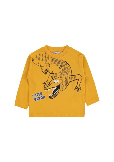 Silversun Kids Silversun Timsah Baskılı 2-7 Yaş Sweatshirt - Sarı