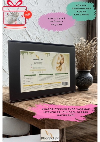 Saç Açıcı Toz, Yüksek Performanslı Tek Kullanımlık Set, 100 Gr Saç Açıcı, 200 Gr Oksidan