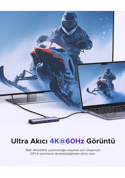 Ugreen 7-in-1 2 Usb 3.0, 100w Type-c, 4k/30hz Hdmı, Rj45, Sd, Tf, 60515