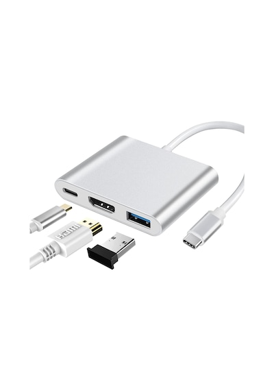 3in1 Type-c Usb Hdmı Çevirici Adaptör Hub.