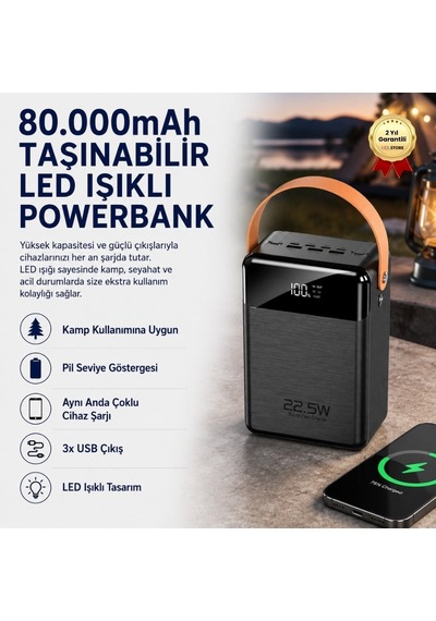 P08-80000mah Taşınabilir Powerbank-1492 BEYAZ
