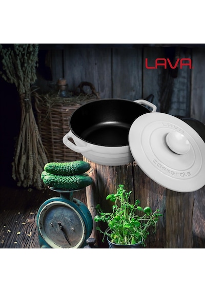 Lava Döküm Yuvarlak Tencere Döküm Demir Kapak Experience Majolik Serisi Çap(Ø)28cm