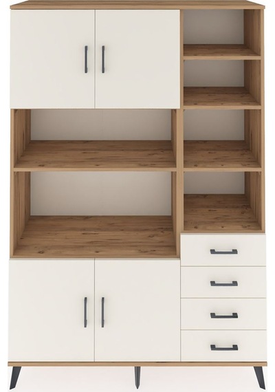 Hyperion Dolap 9 Raflı 4 Çekmeceli 4 Kapaklı 132x44x195 Çam-a... Çam Hyperion Dolap 9 Raflı 4 Çekmeceli 4 Kapaklı 132x44x195 Çam-a... Çam