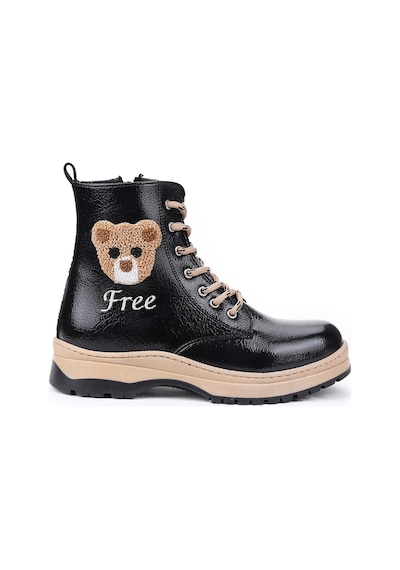 Kiko Kids Termo Taban Kız Çocuk Bot 625 Kırışık Cilt Siyah