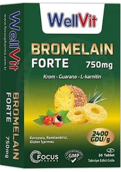 Wellvit Bromelain Forte 30 Tablet