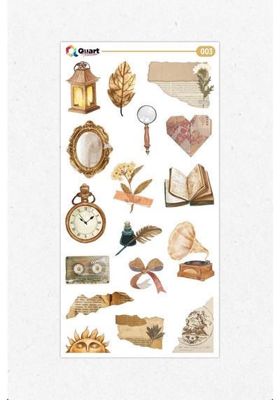 3'lü Vintage Temalı Etiket Sticker Seti 011, Qa7239551011 1