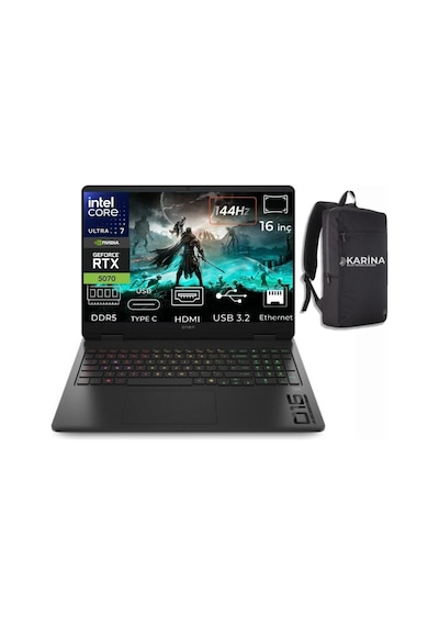 Hp Omen 16-am0033nt Cd8m5ea-k06 Ultra 7 255h 6 48 GB 2 TB RTX5070 8 GB Dos 16" Wuxga Dizüstü Bilgisayar