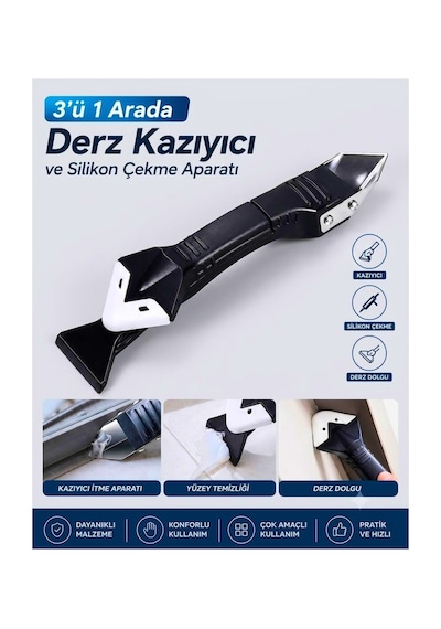 Çok Özellikli Silikon Spatula,derz Kazıyıcı Boya Temizleme Bıçağı 1 Adet