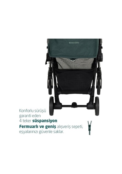 Maxi-Cosi Oslo Carbon 5,6 kg Ultra Hafif Premium Kabin Boy Bebek Arabası Twillic Green