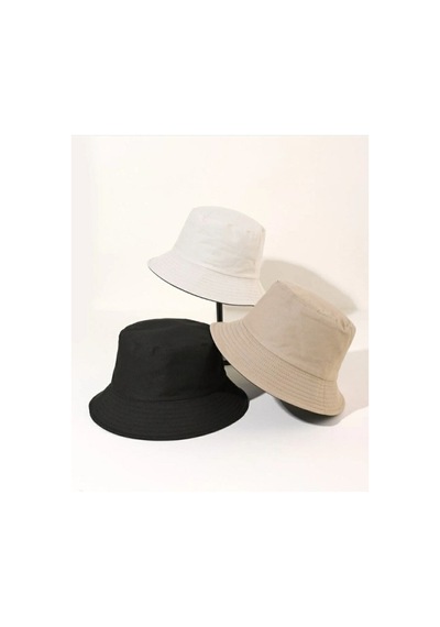 Caxis Unisex Bucket Balıkçı Şapka 3'lü Set Krem-bej-siyah