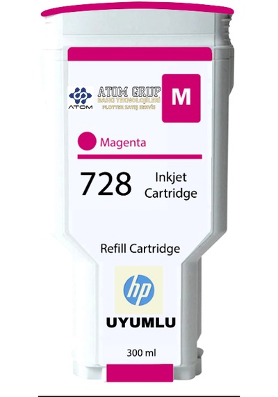 Atom Grup 728 Hp F9j66a Magenta Uyumlu Kartuş 300 Ml