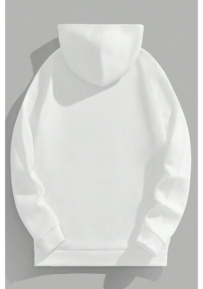 Los Angles Baskılı Oversize Sweatshirt Beyaz